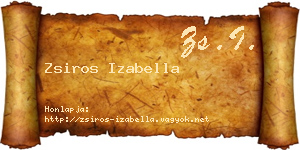 Zsiros Izabella névjegykártya